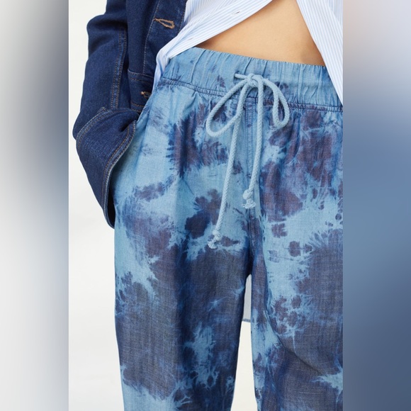 Anthropologie Cloth & Stone Rare Blue Tie-Dye Joggers Size S - Picture 5 of 7